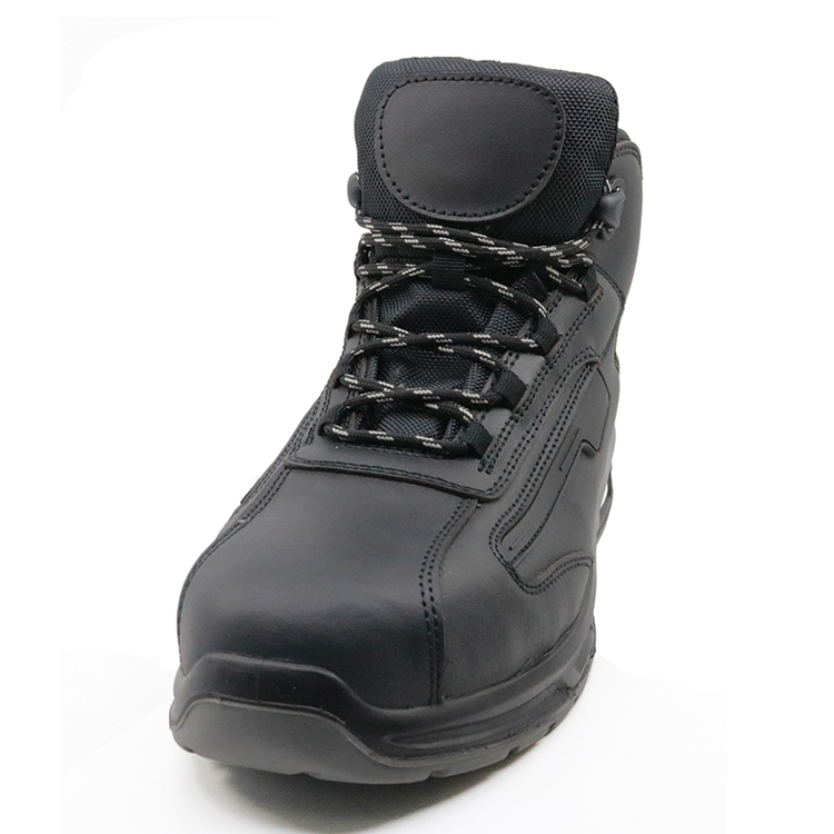 ETPU05 black leather pu injection sport safety boots