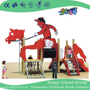 户外红马造型滑梯镀锌钢动物游乐场(HHK-2301)