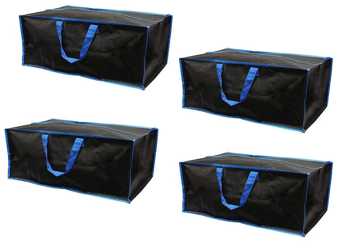 Extra large PP woven fabric clear clothes storage bag Moving heavy duty zipper closure Reusable backpack carry handle