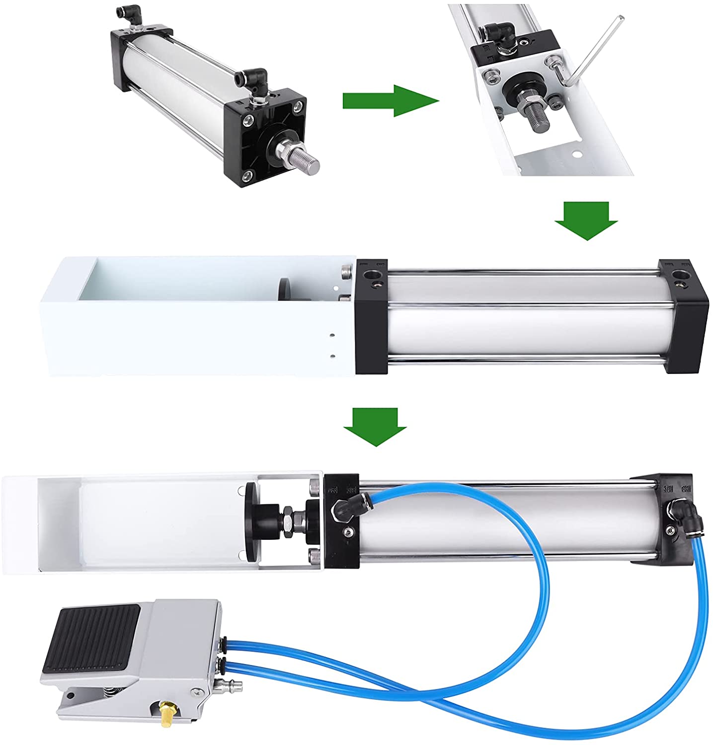 Heavy Duty Pneumatic Air Cylinder Soda Beer Foot Valve Aluminum Can