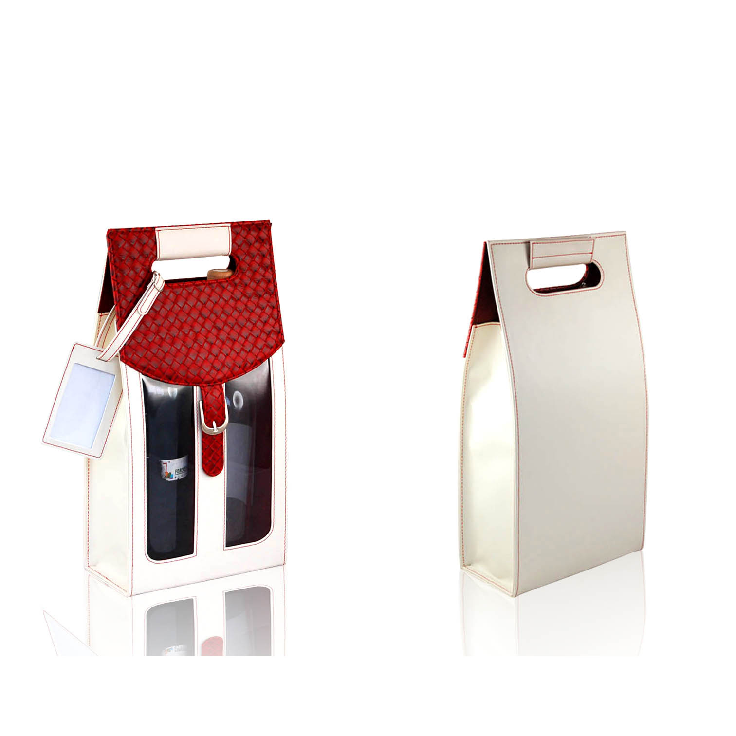 Wine Box Manufacturer PU leather luxury strip cotton wine bag