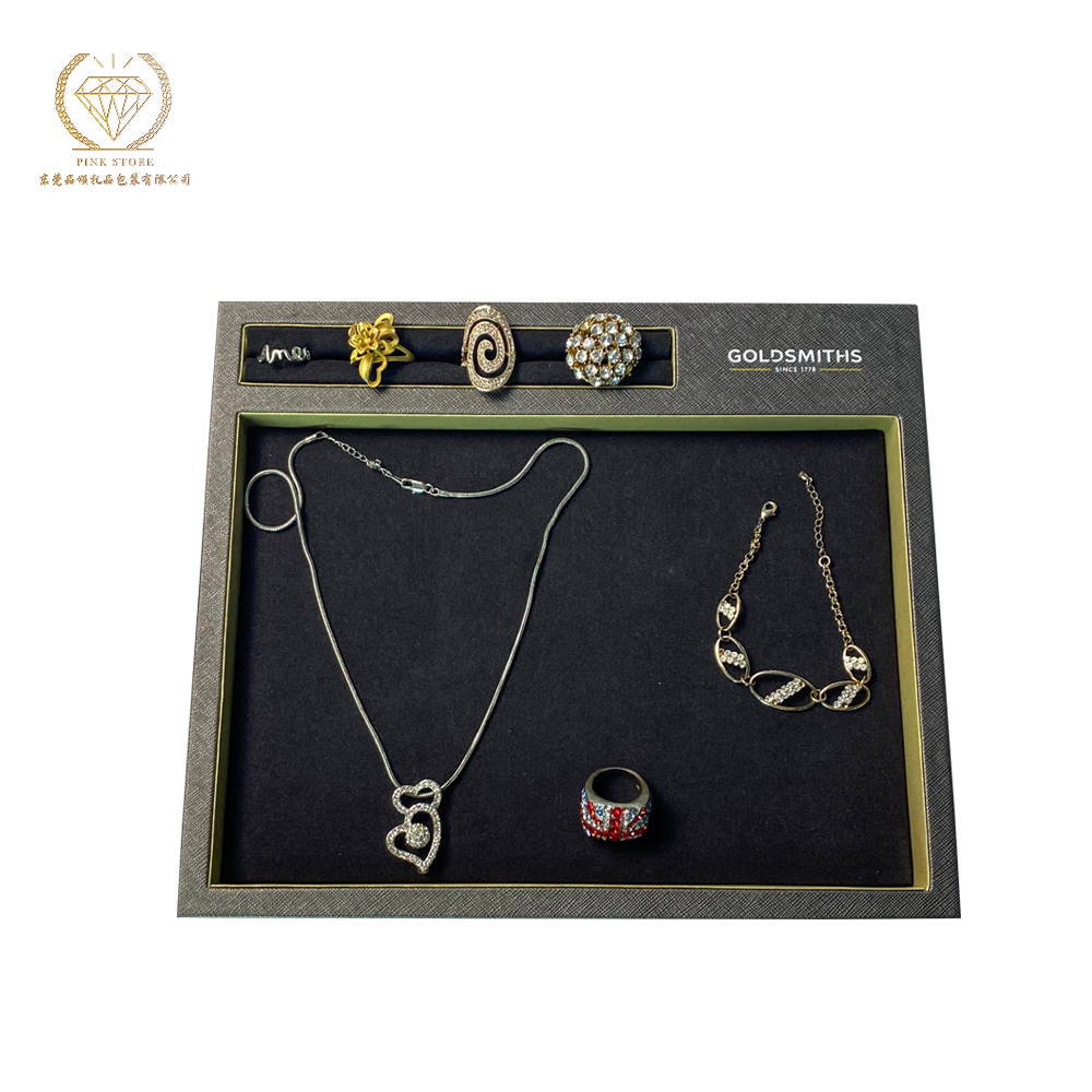Leather Jewelry Tray Earring Necklace Bracelet Ring Organizer Display Storage Box