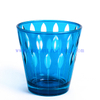 creative hand engraved blue glass candlestick for party 