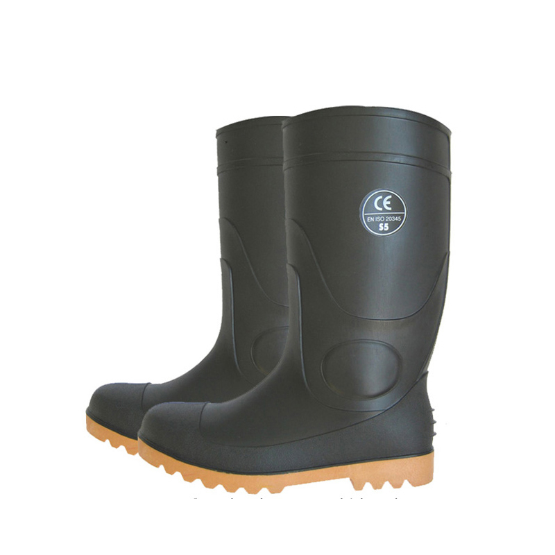 BNS CE approved oil resistant waterproof steel toe cap pvc rain boot work