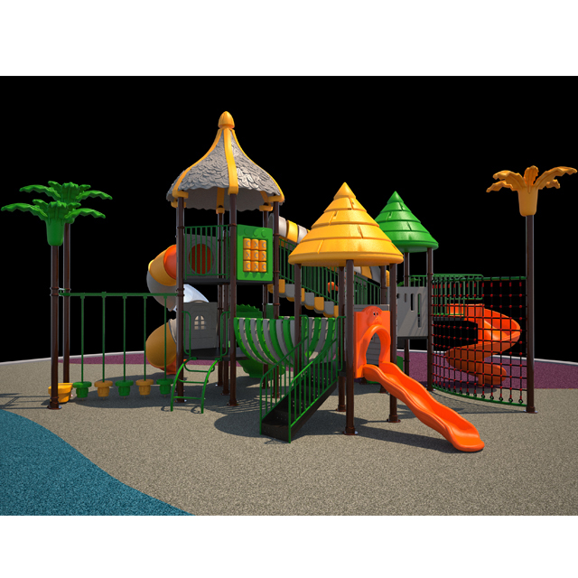 Outdoor-Kinderspielplatz mit 5 Rutschen und Kinder-Fitnessstudio HKDLS4201