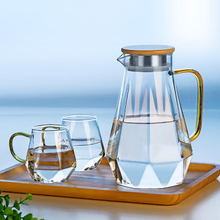 Glass Water Jug with Lid Glass Beverage Drinking Pitcher