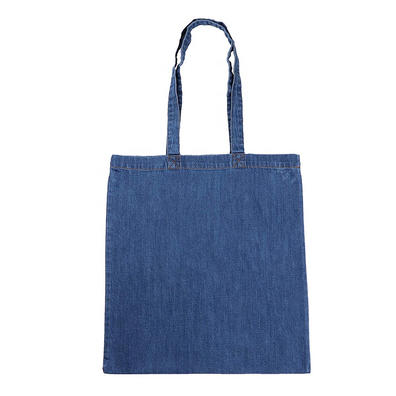Custom Original Large Simple Fabric Blank Shopping Laptop Shoulder Denim Tote Bag