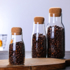  Sealed Bamboo Lid Coffee Bean Storage Jar Mushroom-Shaped Glass Sealed Jar