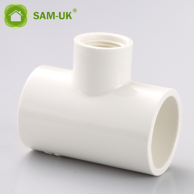 sam-uk 工厂批发高品质塑料 pvc 管道水暖配件制造商 PVC 异径母管三通