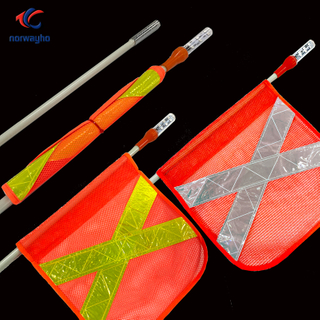 Safety Mining Whips with Light 2 Flagpoles Spring mount