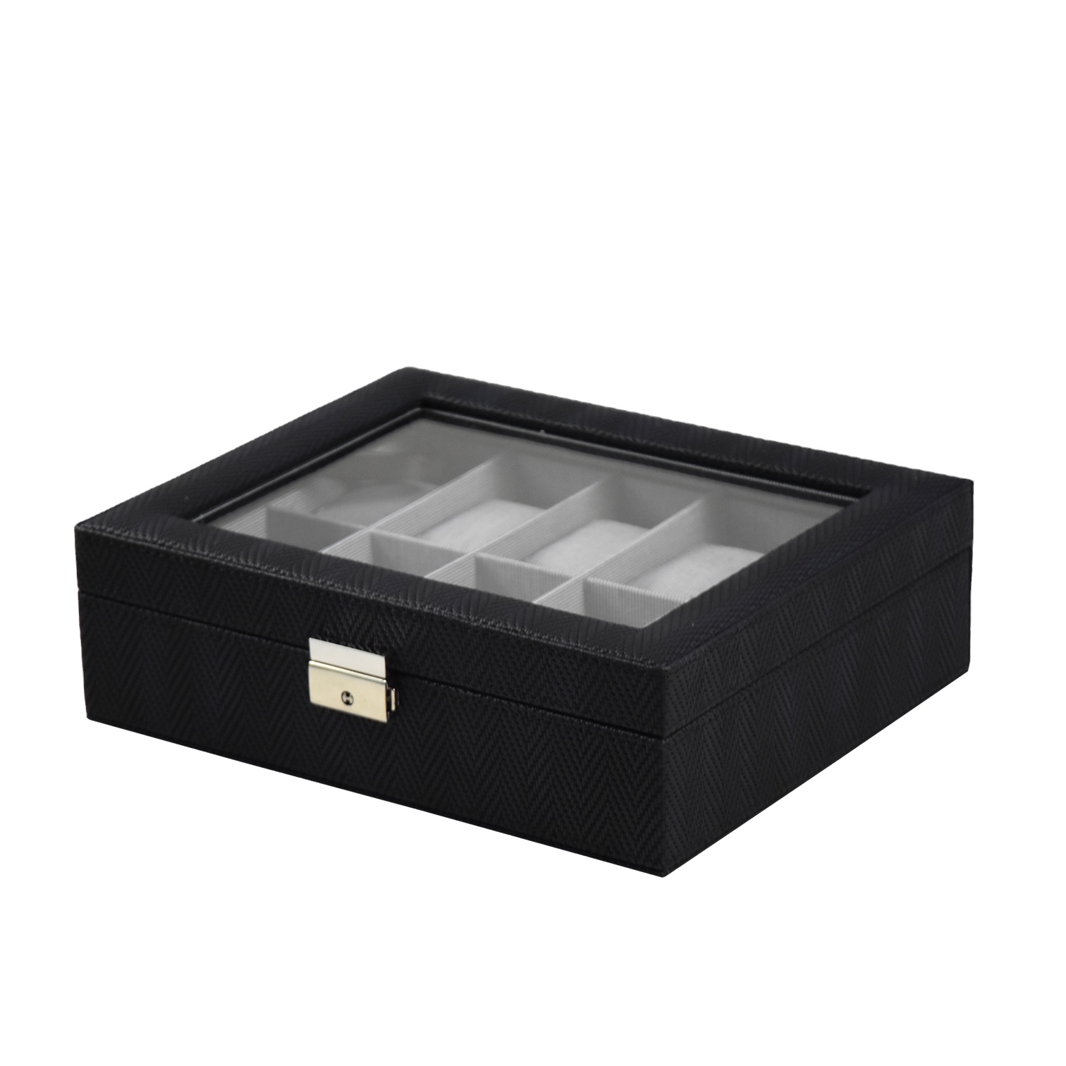 Custom Luxury black PU leather wooden multi slots display watch box for men
