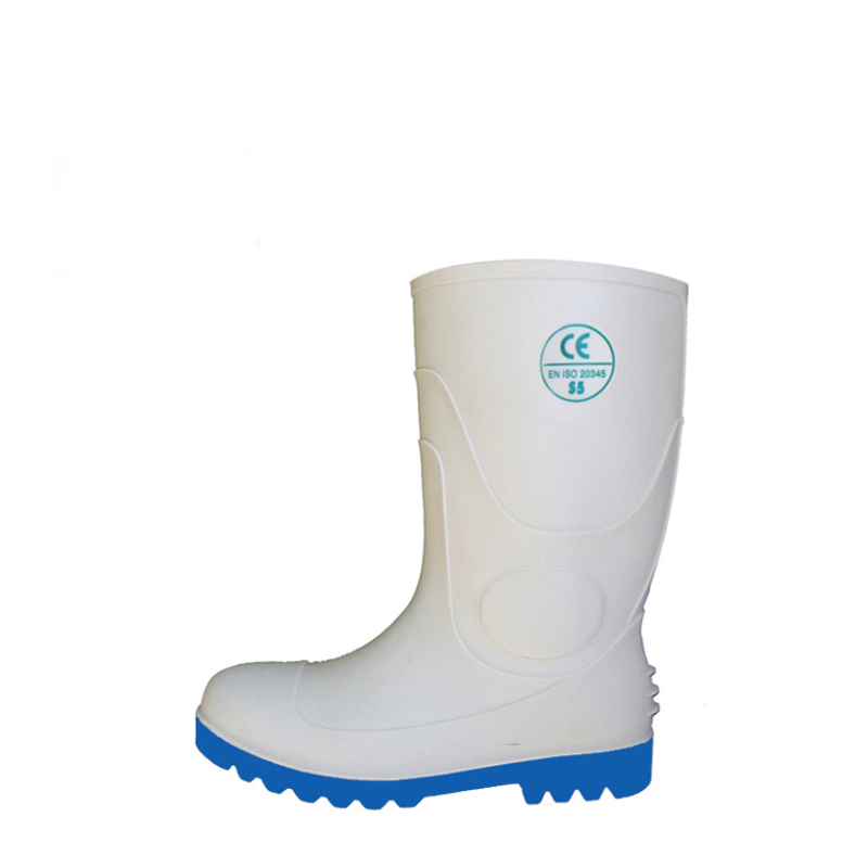 WBS steel toe cap food industry white pvc safety boots for work