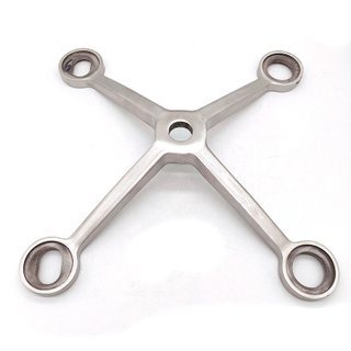 SS304 acero inoxidable 4 brazos cortina pared araña accesorios de vidrio