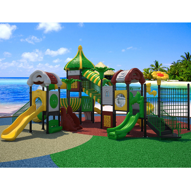 Outdoor-Kinderspielplatz mit 5 Rutschen und Kinder-Fitnessstudio HKDLS4201