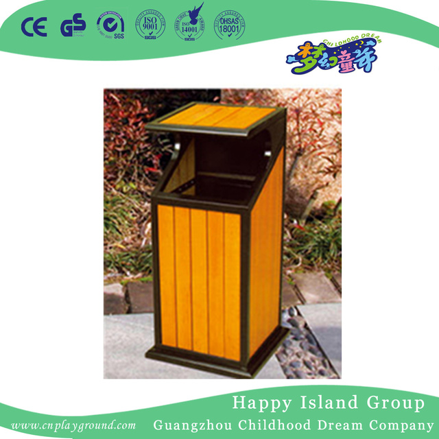 商用户外方形木质垃圾桶 (HHK-15009)