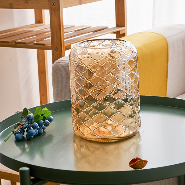 Recycle Glass Vase Clear Glass Flower Bottle for Table Decoration