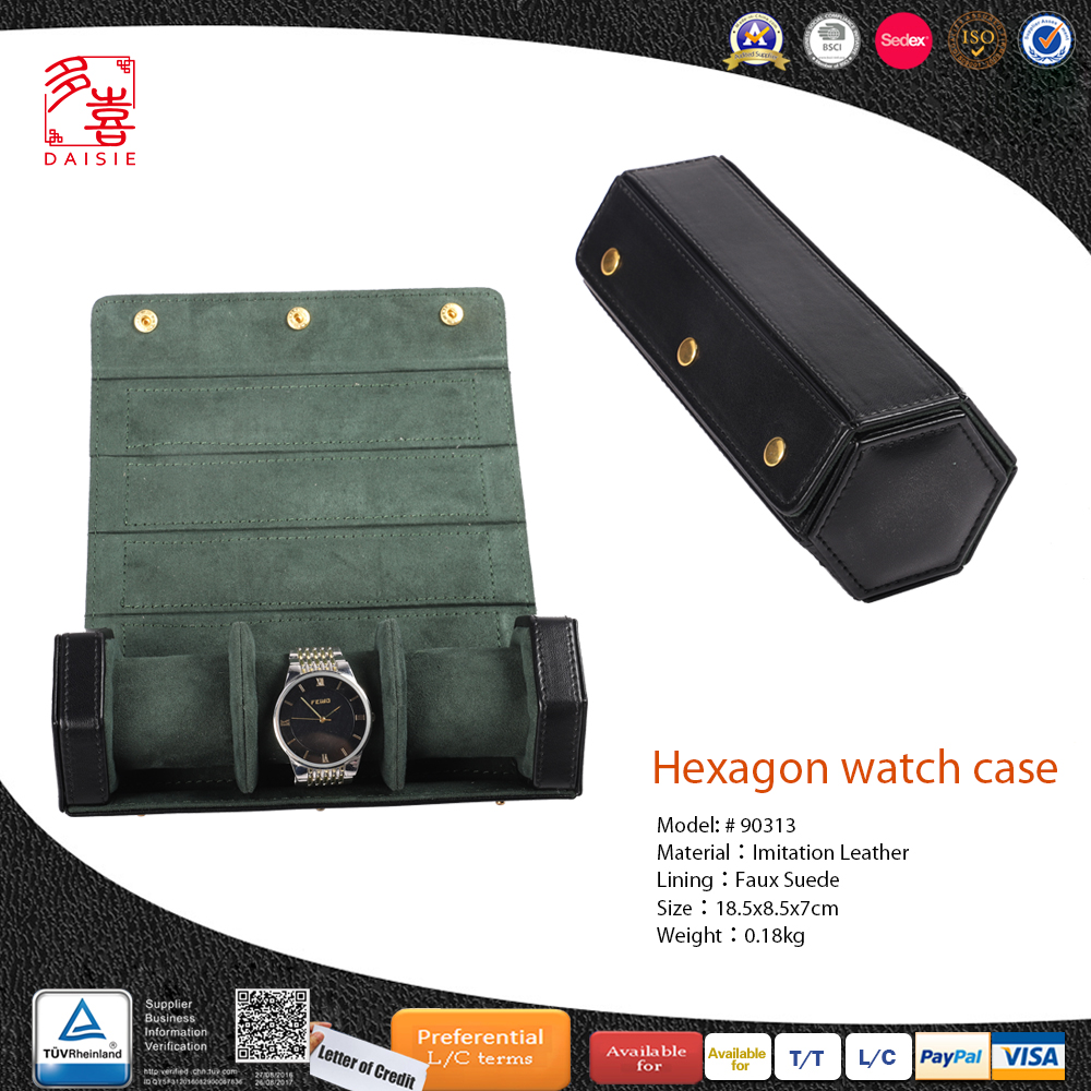 Custom Hexagon 3 Slot Watch Roll