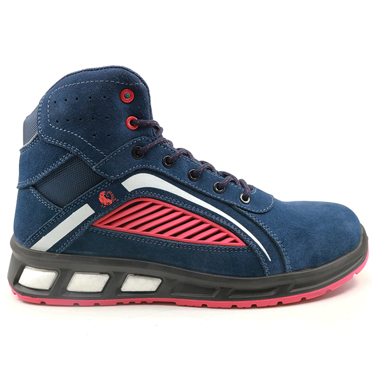 CE approved slip resistant metal free fiberglass toe cap safety boots shoes