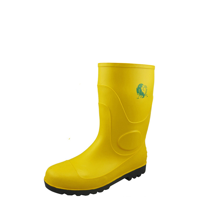 CE approved yellow steel toe cap pvc safety wellington boots