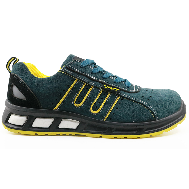 Oil resistant suede leather anti static fashion sport style safety shoes