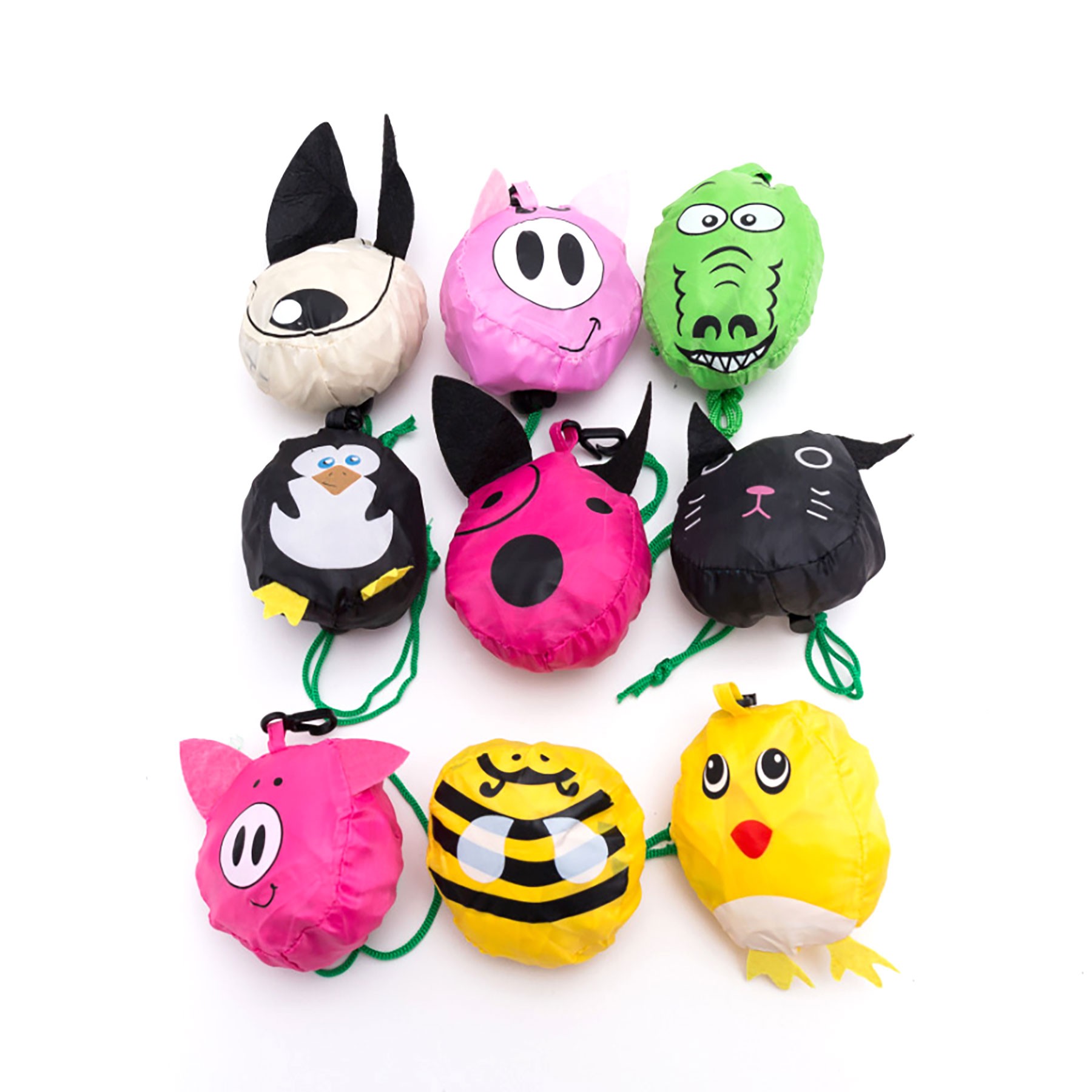Cute Cartoon Animal Portable Eco Novelty Pig Cow Nemo Fish Ladybug Bee Reusable Foldable Shopping Bag