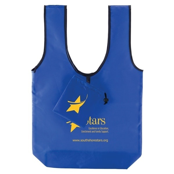 Recycled Foldable Shopping Bag with Front Pocket (TP-FB086)