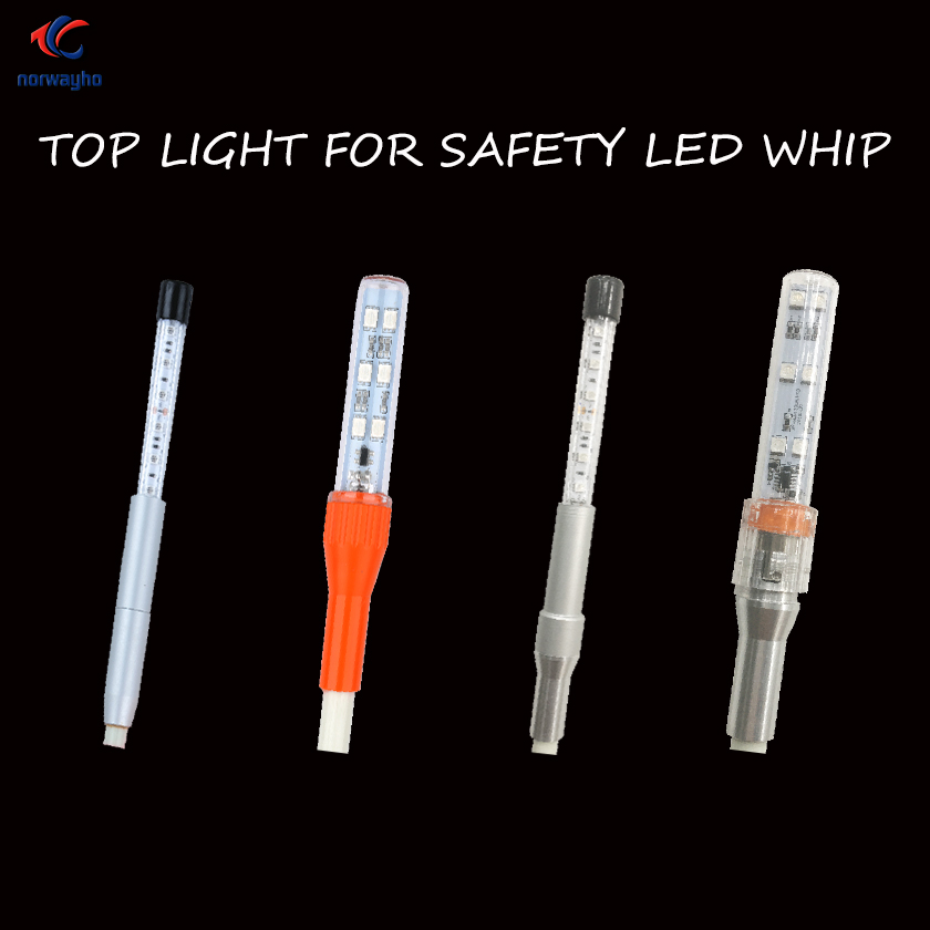 Safety Mining Whips with Light 2 Flagpoles Spring mount