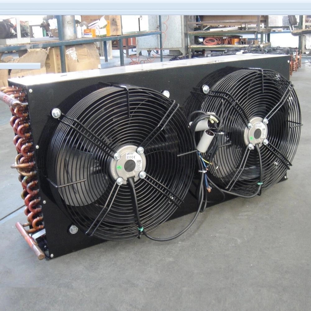 Condenseur d'évaporateur à ailettes en aluminium à tuyau de cuivre refroidi par air 