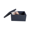 Leather Box with Lid | Large Faux Leather Box | Stitching Details with A Leather Tab for Opening | Organizer And Storage Box | A Decorative Box