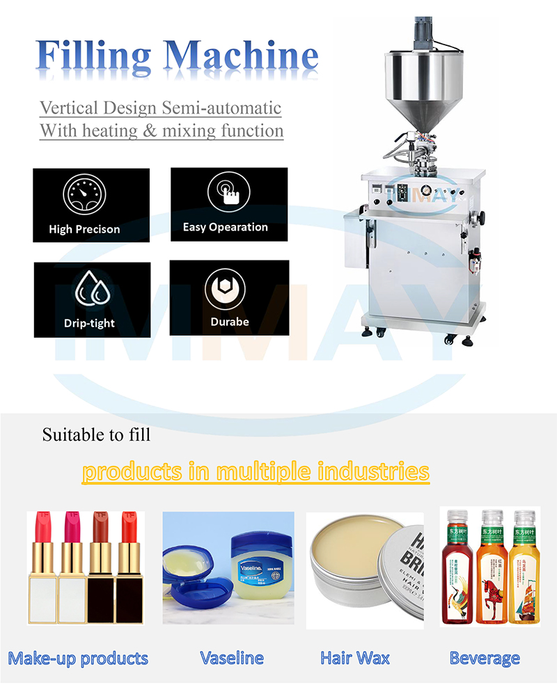 Heating filling machine with mixer آلة تعبئة التسخين مع الخلاط