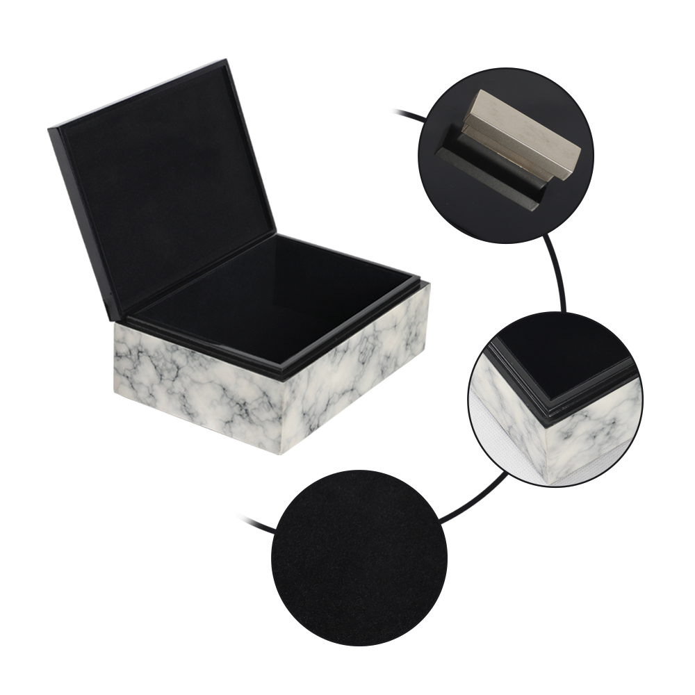 Black Marble Small Box Large Wood Storage Cube Box with Lid Gift Box Set