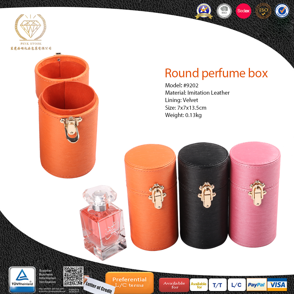 Makeup Bag Travel Cosmetic Case Round Perfume Holder Storage Organizer for Women Girls Pu Leather&velvet Portable Travel Toiletry Bag