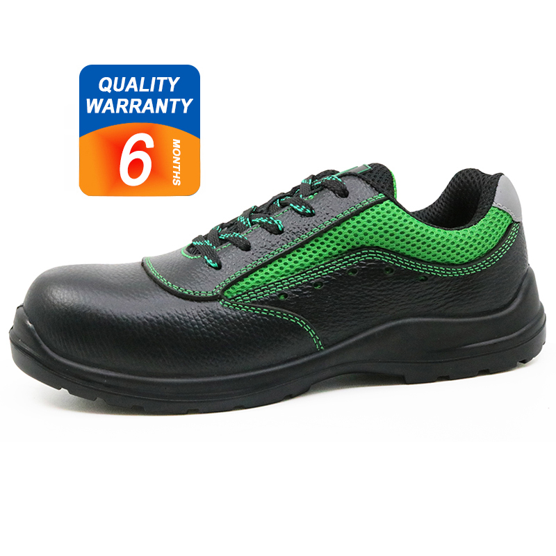 PU injection black leather steel toe cap safety shoes bangladesh