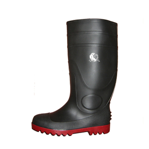 BRS oil resistant waterproof black steel toe cap safety rain boots 