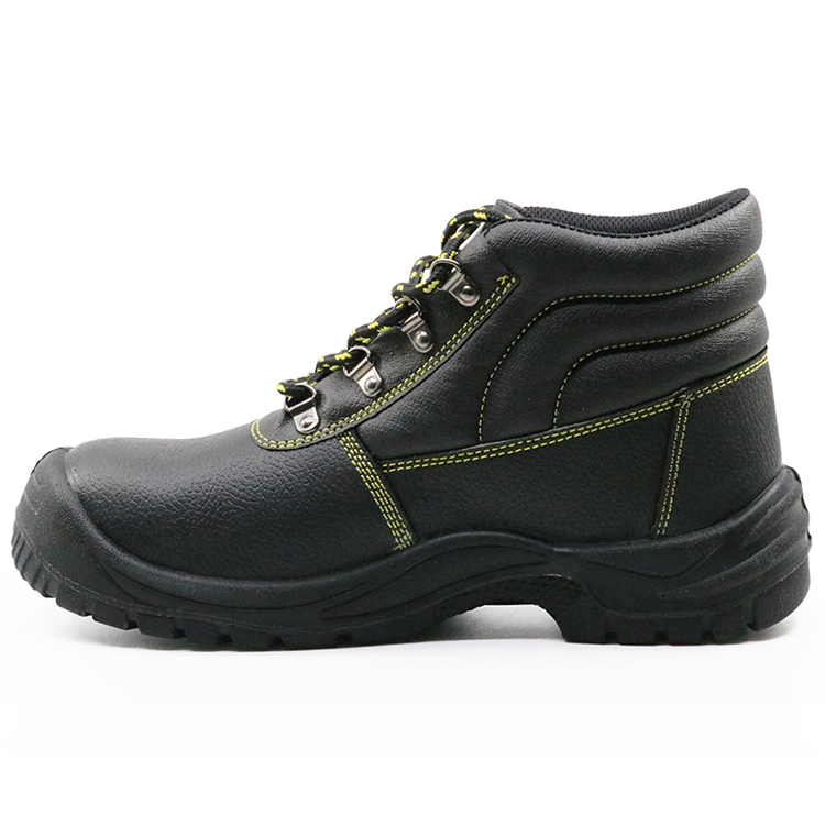 Black steel toe cap mining labor safety shoes for work