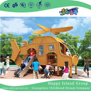 Mini-avion extérieur avec aire de jeux en bois toboggan (HHK-4601)