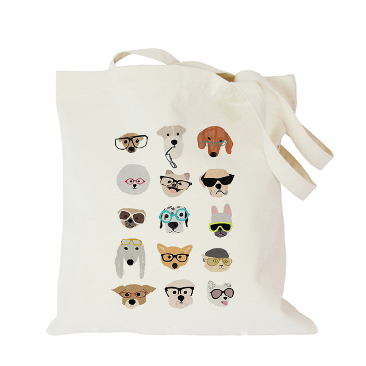 Customized heat transfer printing canvas tote shopping bag cotton bags (TP-SP610)