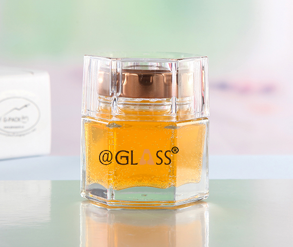 Wholesale Hexagonal Glass Honey Container Honey Storage jar with lids 