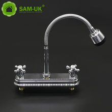 Baño de la pared del grifo montado en la pared Medición de agua barata Mezcladora de cocina Silver Doble laboratorio Fregadero de plástico Bibcock Tapón