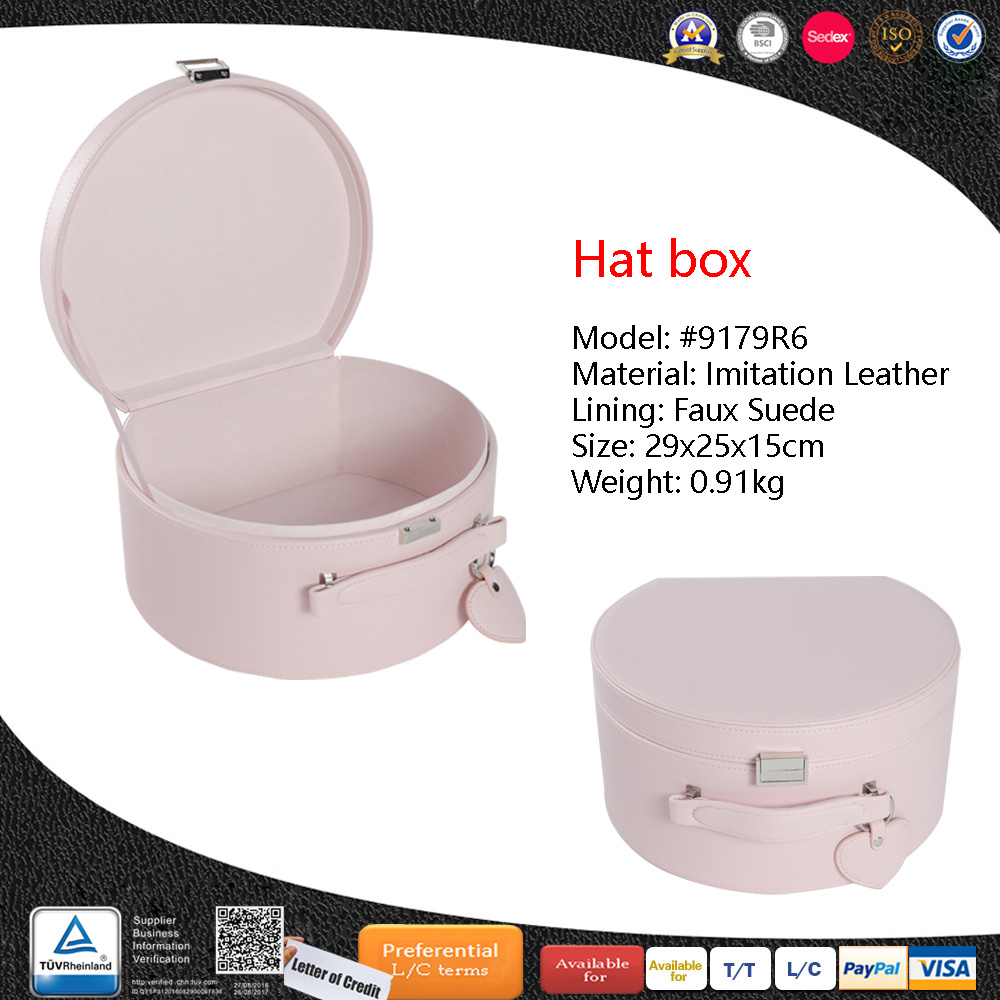 Light Pink Colore Round Hat Storage Box with Lid, Stuffed Animal Toy Storage Box, Large Pop-Up Hat Storage Bag, Men And Women Travel Hat Box