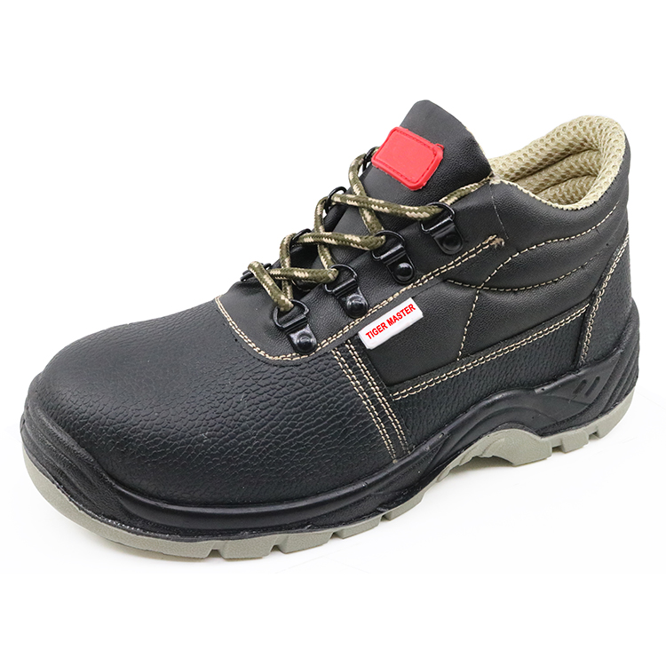 EU001 black leather CE steel toe cap europe safety shoes