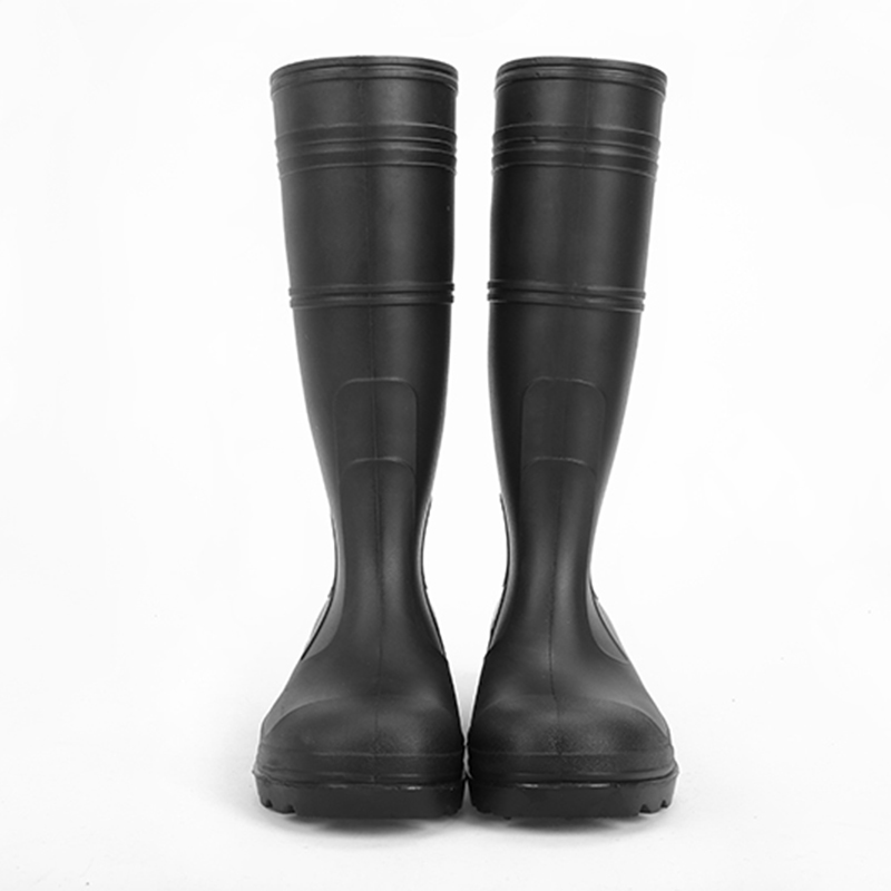 QH-001 black oil resistant men pvc safety rain boot for work