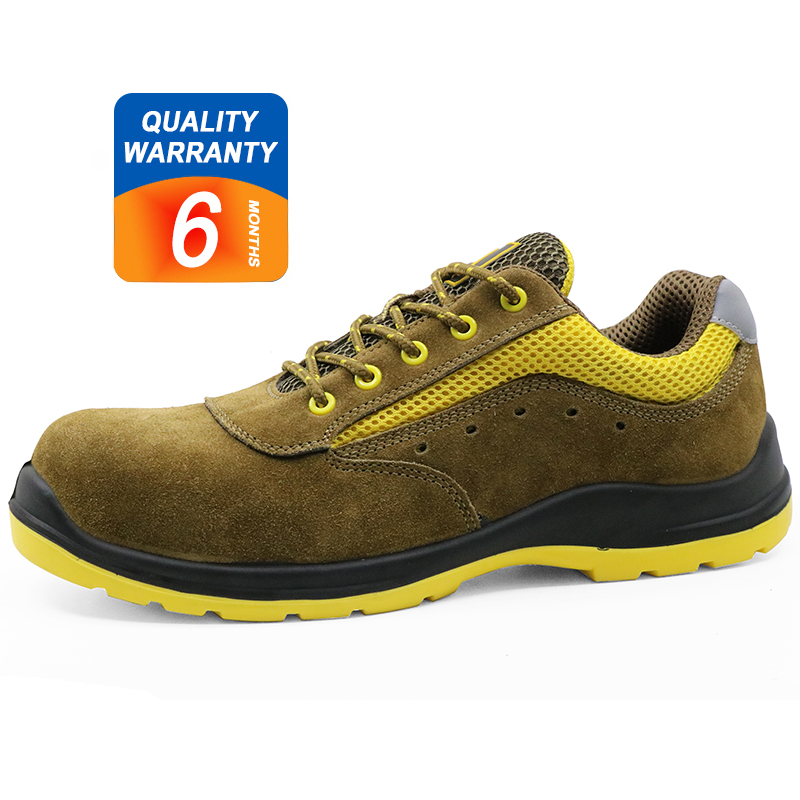 Low ankle oil resistant suede leather steel toe cap work shoes