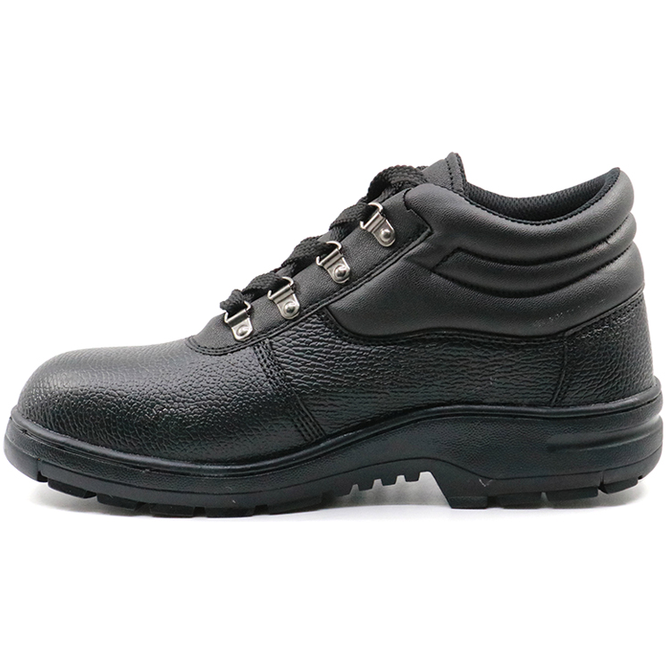 Cemented cheap steel toe cap industrial safety shoes black