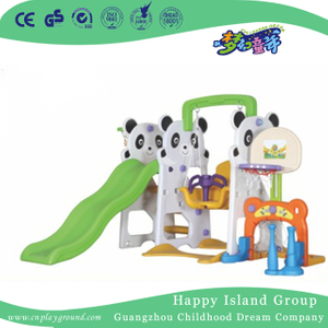 可爱幼儿园塑料小熊猫秋千滑梯(ML-2014604)