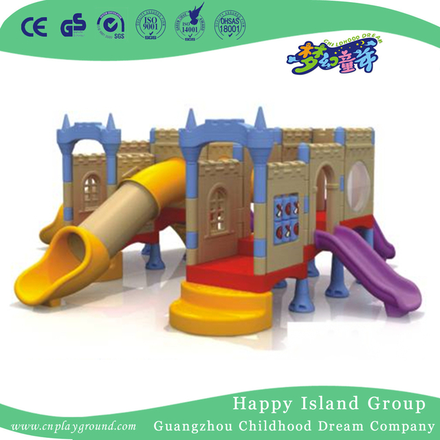 Plastikschloss-kleiner Kombinations-Dia-Spielplatz im Freien (WZY-483-37)