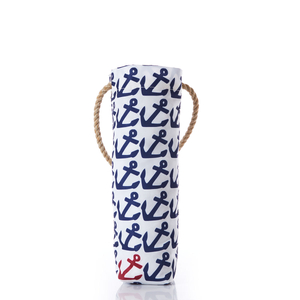 1 Bottle Wine Canvas cotton Bag With jute Rope Handle