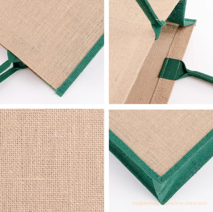 Jutebag Small Burlap Handbags Jute Bag Price with Leather Handles