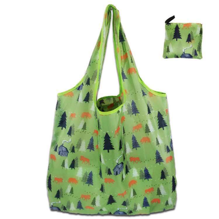Polyester Large Foldable Grocery Shopping Tote Bag Reusable Washable Heavy Duty Shopping Bags