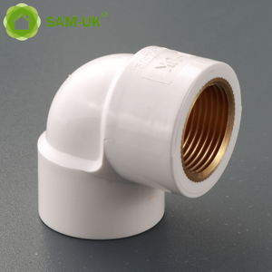 Sam-uk Fábrica al por mayor de plástico de alta calidad pvc tubería accesorios de plomería fabricantes PVC hembra latón 90 grados codo de tubería